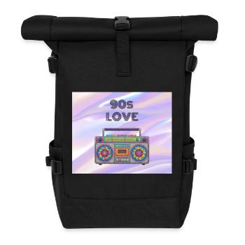 90s Love Boombox - Roll Top Backpack - black - Front