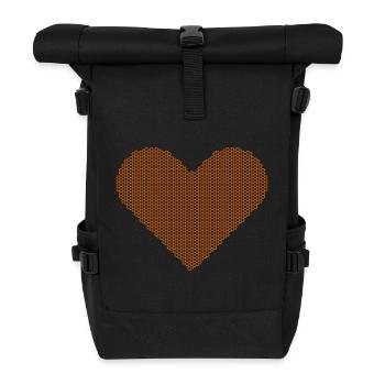 Pointillistisches Herzmosaik - Rolltop Rucksack - Schwarz - Vorne