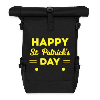 St. Patrick's Day Neongelber Happy Day - Rolltop Rucksack - Schwarz - Vorne