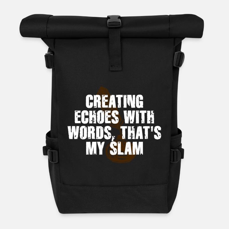 Slam Poetry Guitar Echoes - Roll Top Backpack - black