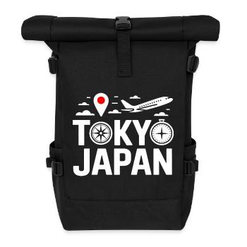 Motif du voyage urbain Tokyo au Japon - Sac à dos roll top - noir - Devant