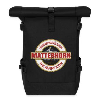 Matterhorn – Legendäre alpine Ikone Europas - Rolltop Rucksack - Schwarz - Vorne