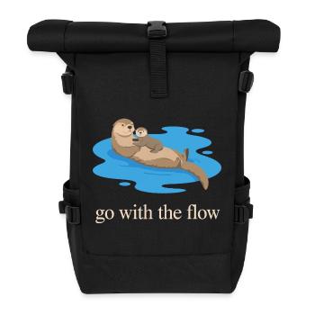 Otter Duo: Geh mit dem Strom - Rolltop Rucksack - Schwarz - Vorne