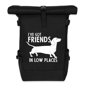 Dackel in niedrigen Lagen - Rolltop Rucksack - Schwarz - Vorne