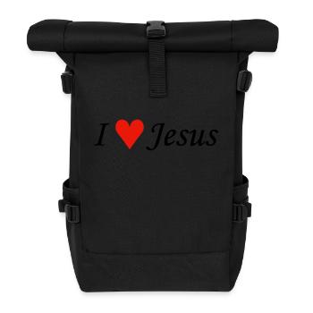 I love Jesus EN - Rolltop Rucksack - Schwarz - Vorne