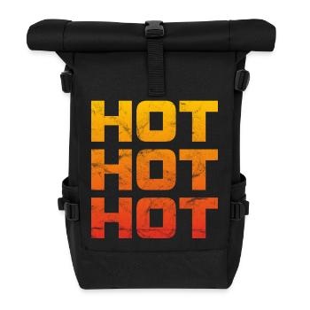 Hot Hot Hot - Farbverlauf gelbrot Viniage - Rolltop Rucksack - Schwarz - Vorne