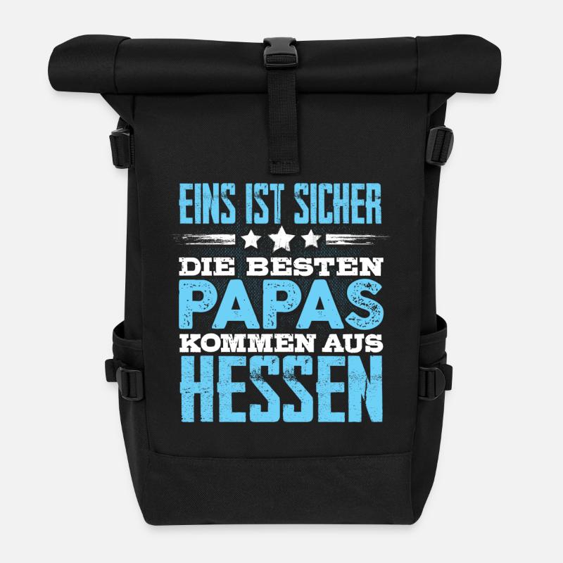 HESSEN - papa - Rolltop Rucksack - Schwarz