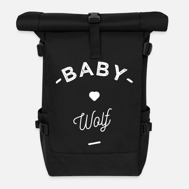Baby wolf- - Sac à dos roll top - noir