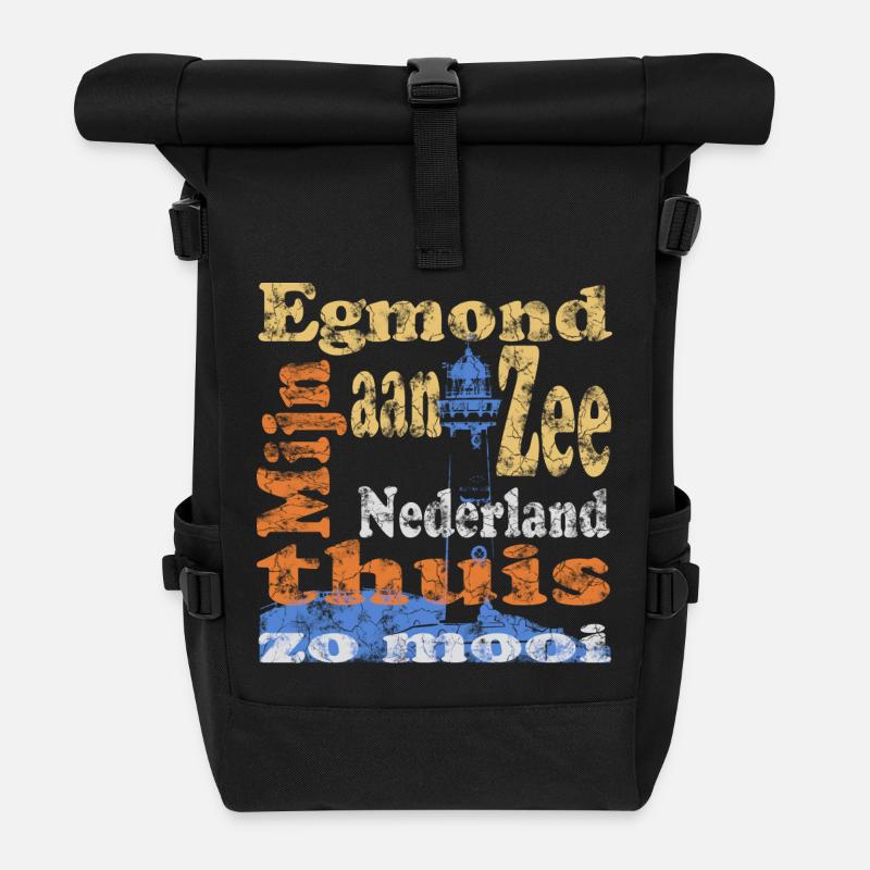 Egmond aan Zee Holland - Rolltop Rucksack - Schwarz