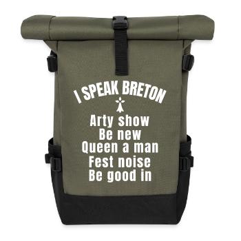 Bretagne, Breton, Bretagne humour, Breton - Sac à dos roll top - olive/noir - Devant