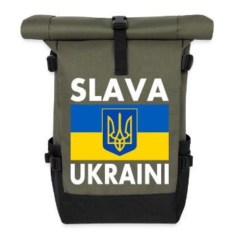 Slava ukraini - Roll Top Backpack - olive/black - Front