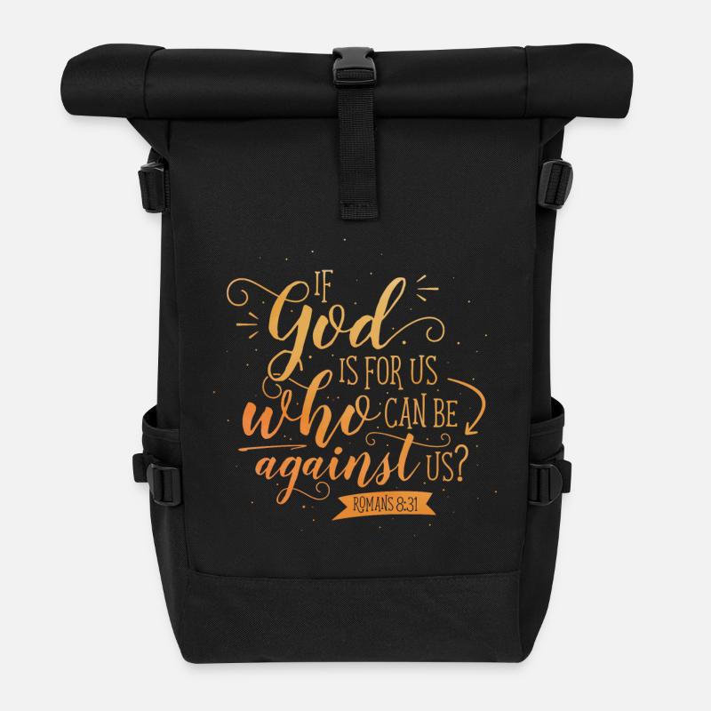 If God is for us - Rolltop Rucksack - Schwarz