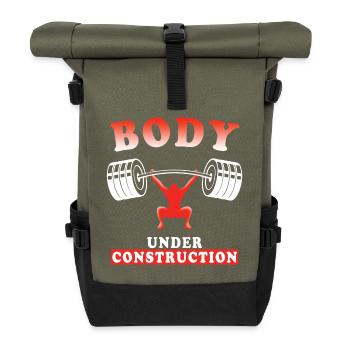 Body Under Construction - Text für Aufbauhersteller - Rolltop Rucksack - Olive/Schwarz - Vorne