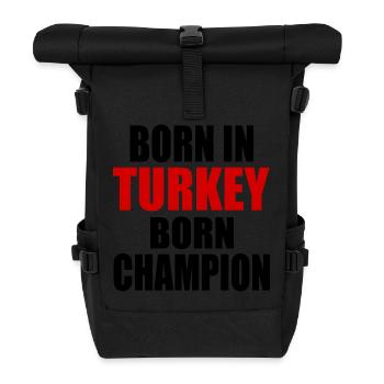 born in turkey born champion - Turquie - Sac à dos roll top - noir - Devant