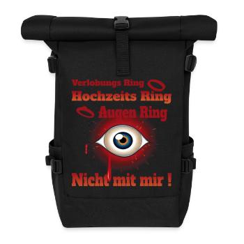 Single Leben - Rolltop Rucksack - Schwarz - Vorne