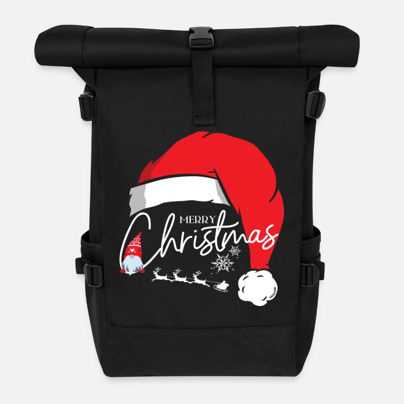 Noël Gnome Merry Christmas - Sac à dos roll top - noir