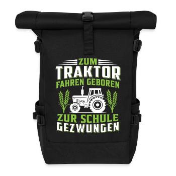 Zum Traktor fahren - Rolltop Rucksack - Schwarz - Vorne