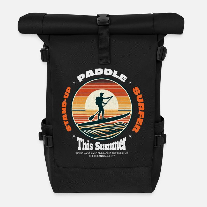 SUP Vintage Design - Roll Top Backpack - black