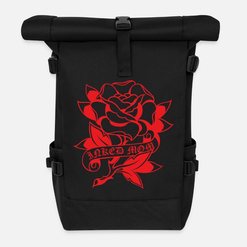 Inked Mom Tattoo Rose - Rolltop Rucksack - Schwarz