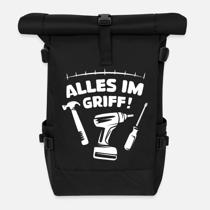 Alles im Griff - Handwerker und Hausmeister - Rolltop Rucksack - Schwarz