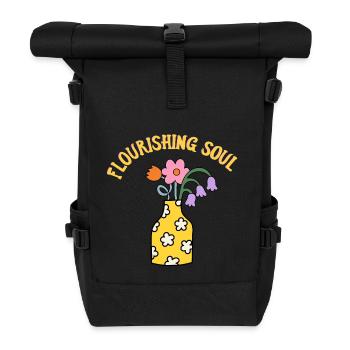 Flourishing Soul - Aufblühende Seele - Erwachen - Rolltop Rucksack - Schwarz - Vorne