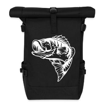 Detaillierte Fischskelett-Illustration - Rolltop Rucksack - Schwarz - Vorne