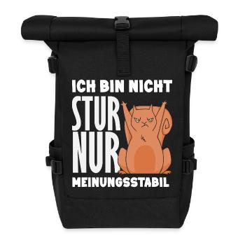 Not stubborn, just stable in opinion - Roll Top Backpack - black - Front