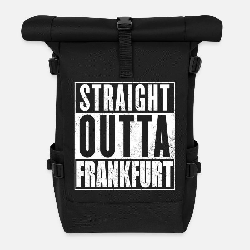 Straight Outta Frankfurt - Rolltop Rucksack - Schwarz