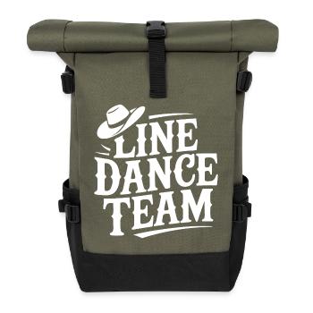 Line Dance Team Logo - Rolltop Rucksack - Olive/Schwarz - Vorne
