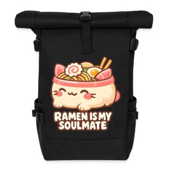 Ramen Cat Kawaii - Sac à dos roll top - noir - Devant