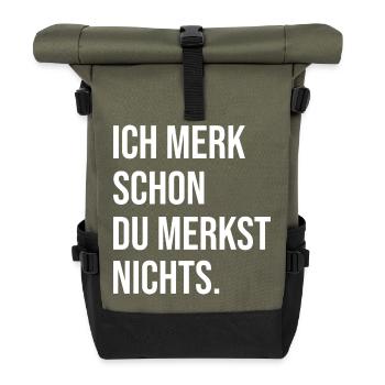 Je remarque déjà que tu ne remarques rien - Sac à dos roll top - olive/noir - Devant