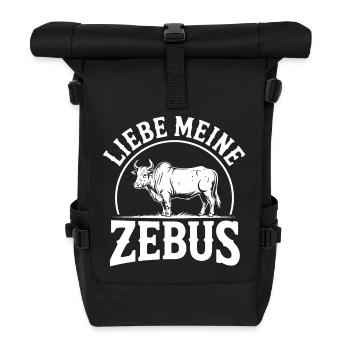 Love My Zebus Logo - Roll Top Backpack - black - Front