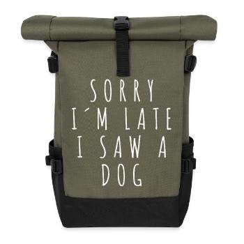 Hund Spruch - Rolltop Rucksack - Olive/Schwarz - Vorne