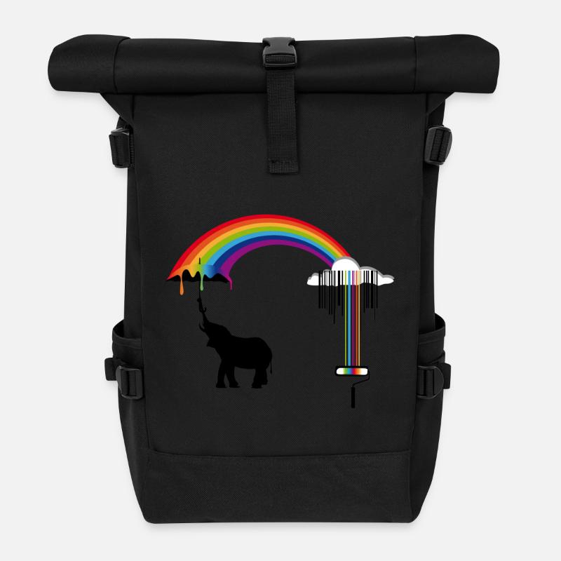Farbrolle mit Strichcode - Rolltop Rucksack - Schwarz