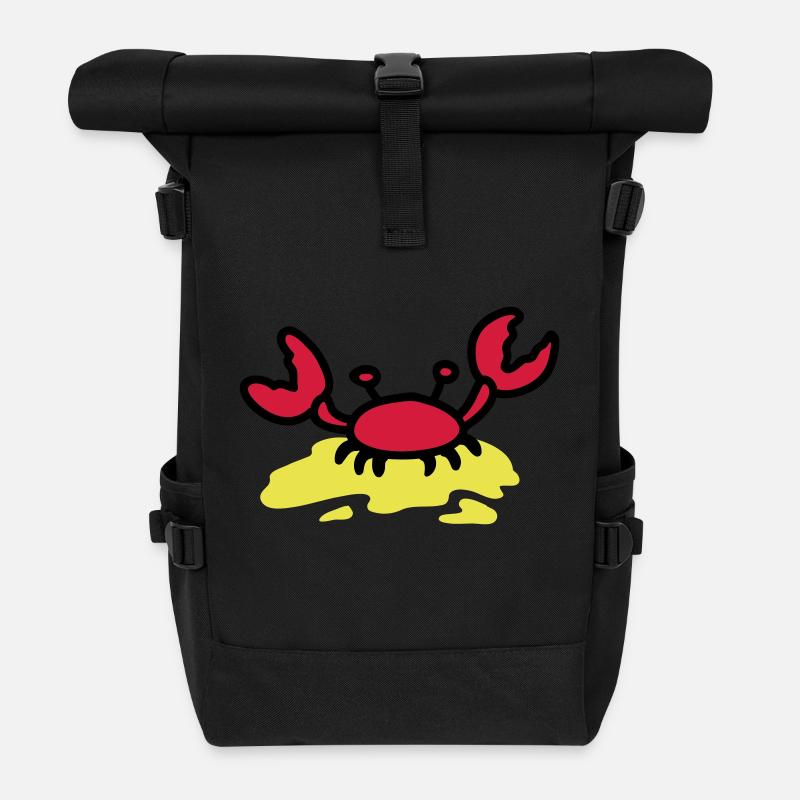 Krebs - Strand - Rolltop Rucksack - Schwarz