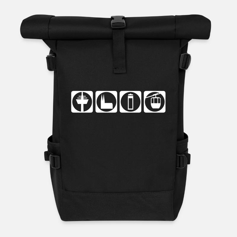 Köln Piktogramm - Rolltop Rucksack - Schwarz