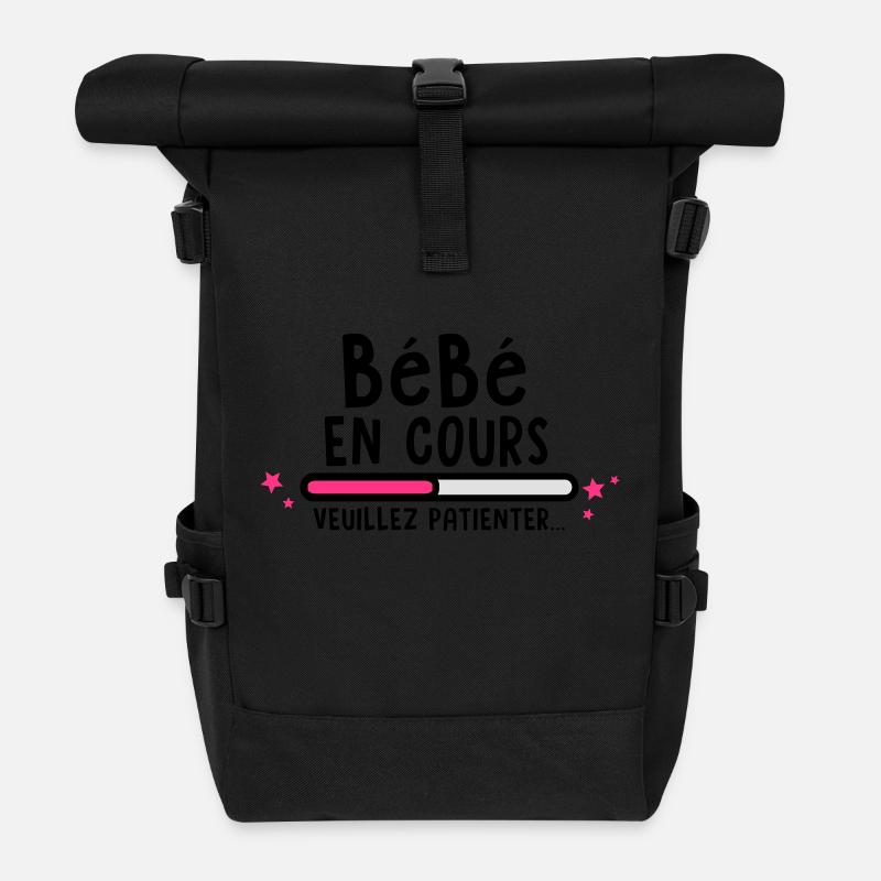 bébé en cours(veuillez patienter) - Sac à dos roll top - noir