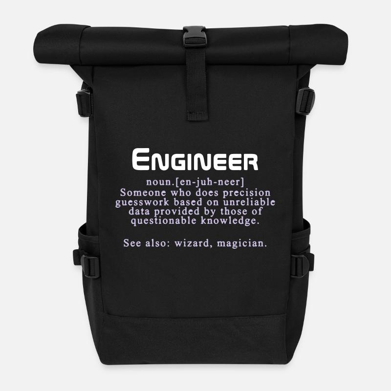 Meaning of an engineer - Roll Top Backpack - black