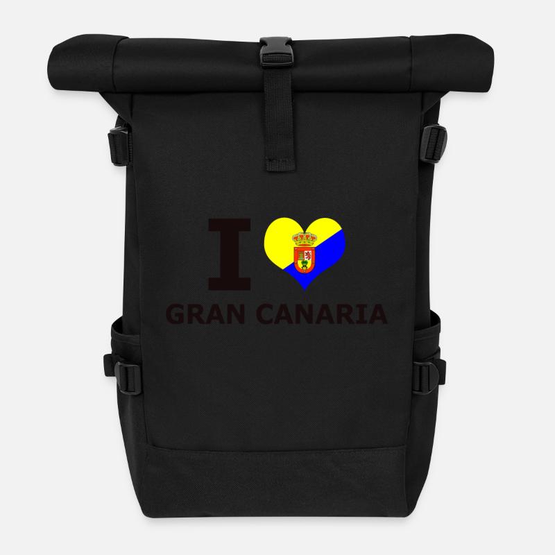 I LOVE GRAN CANARIA FLAG - Rolltop Rucksack - Schwarz