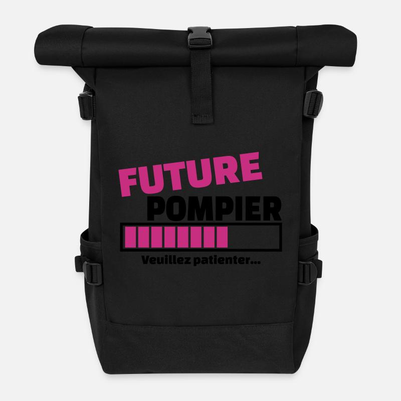 future pompier - Sac à dos roll top - noir
