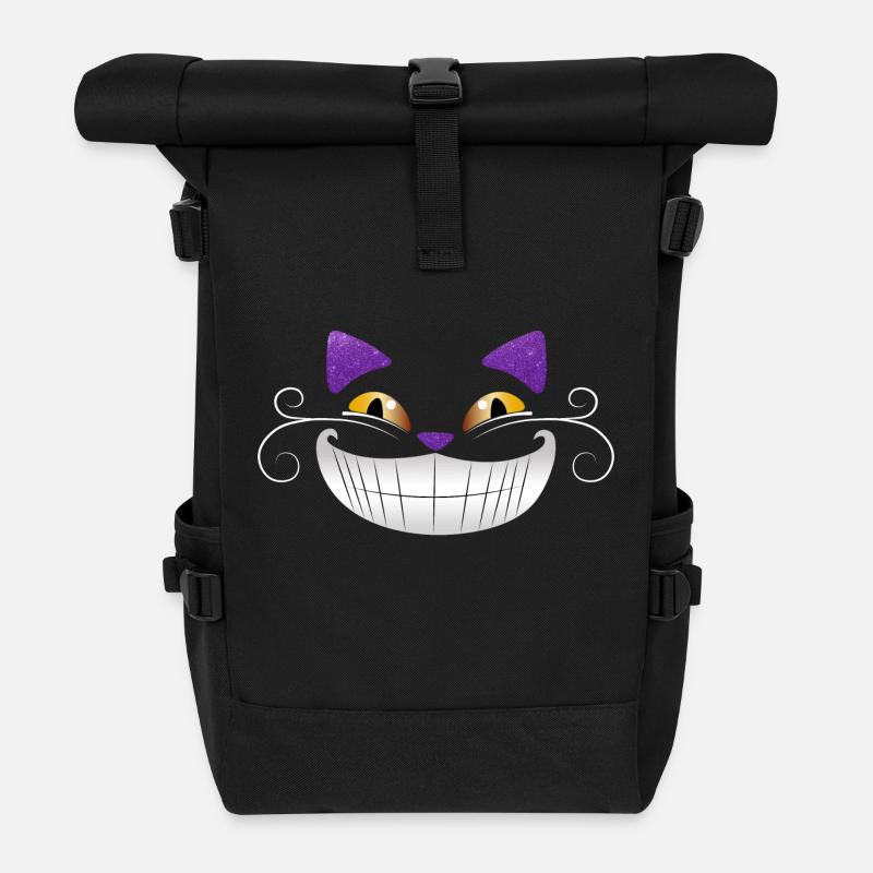Grinsekatze Tshirt kinder lachen lustig geschenk - Rolltop Rucksack - Schwarz