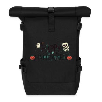 Happy Halloween - Rolltop Rucksack - Schwarz - Vorne