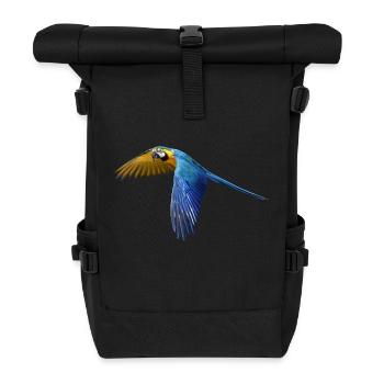 parrot parrot bird bird2 - Roll Top Backpack - black - Front
