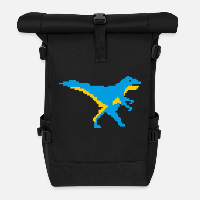  Mosaik Dino - Rolltop Rucksack - Schwarz