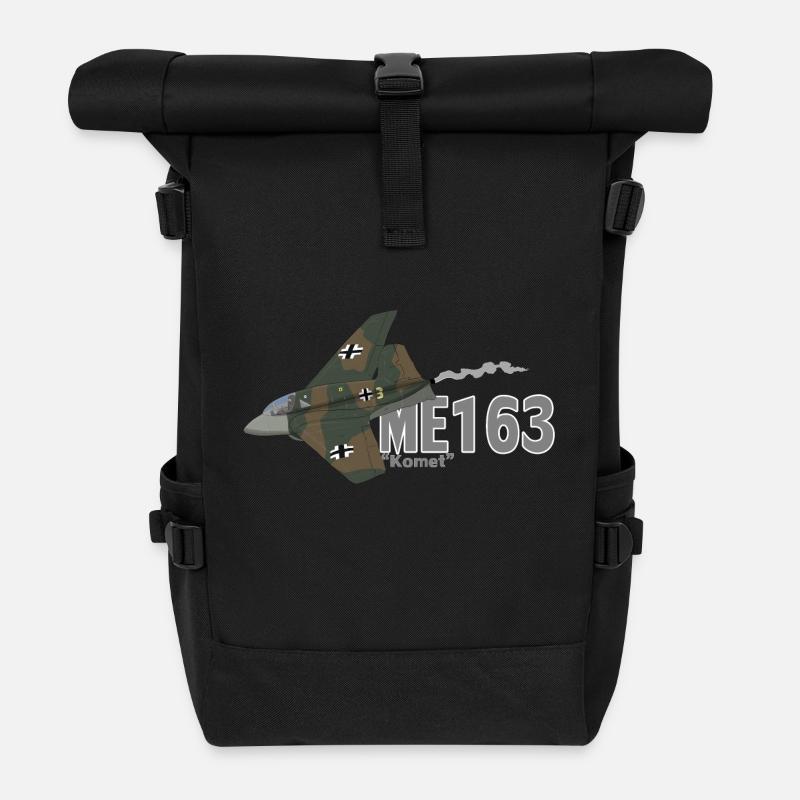 Me 163 Komet (Schreiben) - Rolltop Rucksack - Schwarz