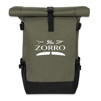 Zorro Mustache Beard Shirt - Gift - Roll Top Backpack - olive/black - Front