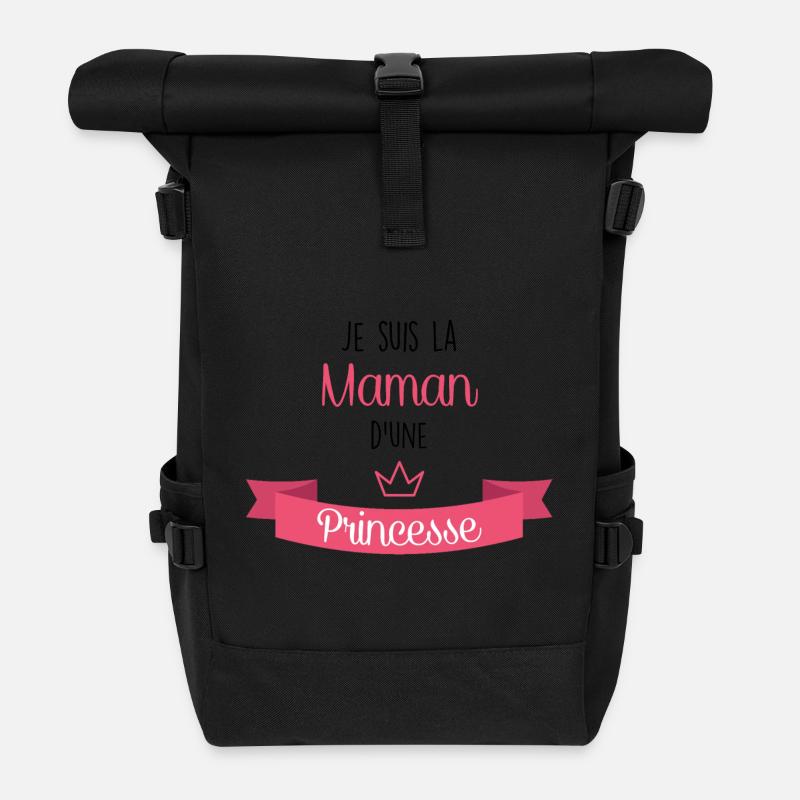 Je suis la Maman d'une Princesse - Sac à dos roll top - noir