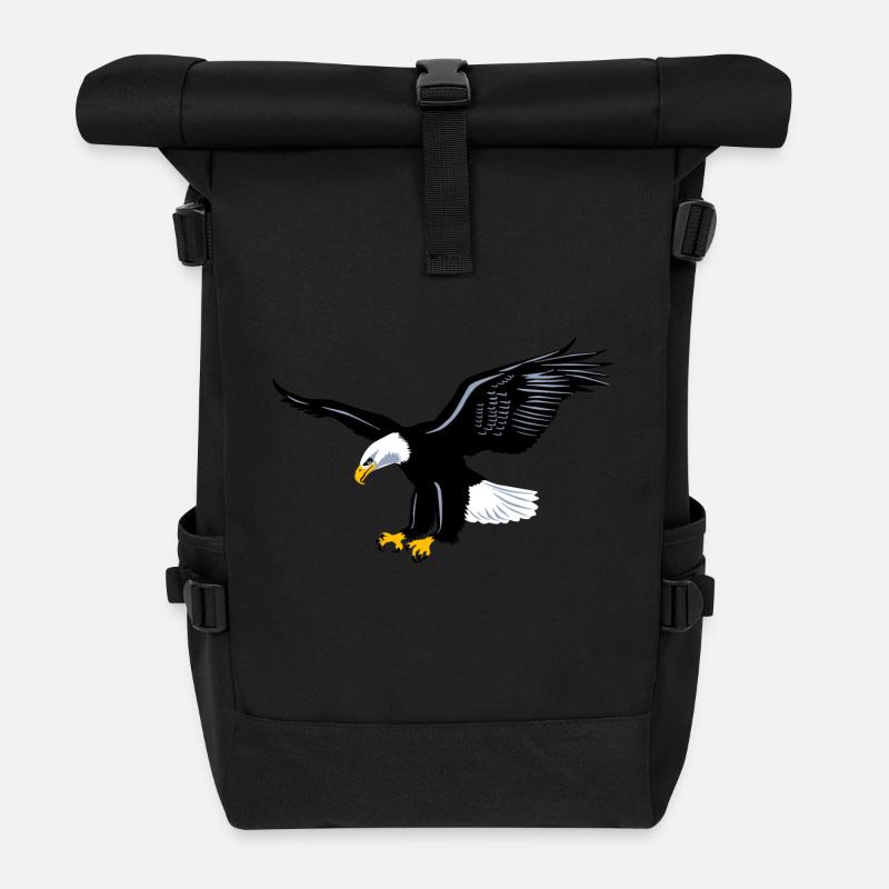 Adler stark stolz - König der Lüfte - Rolltop Rucksack - Schwarz