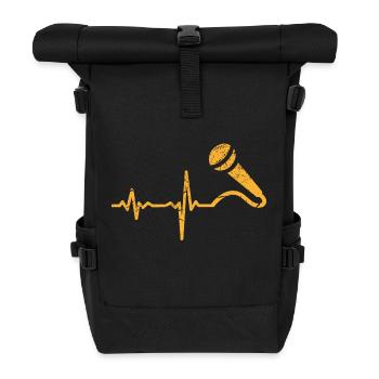 Geschenk Heartbeat Sänger Mikrofon - Rolltop Rucksack - Schwarz - Vorne