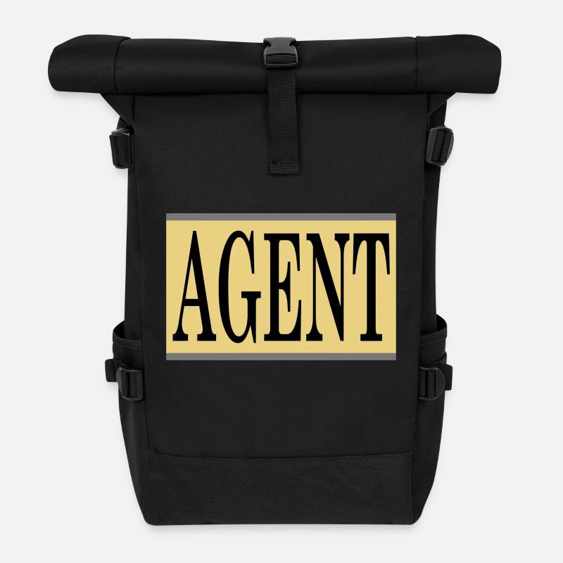 agent - Roll Top Backpack - black